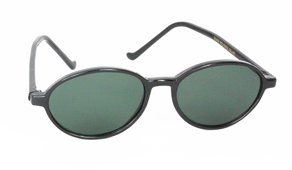 Sort oval solbrille i unisex design