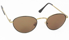 Oval solbrille i sort og guldfarvet - Design nr. 3118