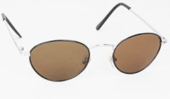 Sort og sølvfarvet oval solbrille - Design nr. 3121